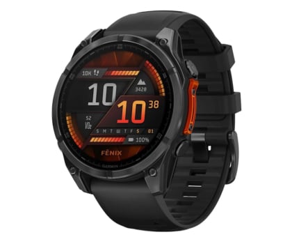 Zegarek sportowy Garmin fenix 8 AMOLED 47mm szary z czarnym paskiem